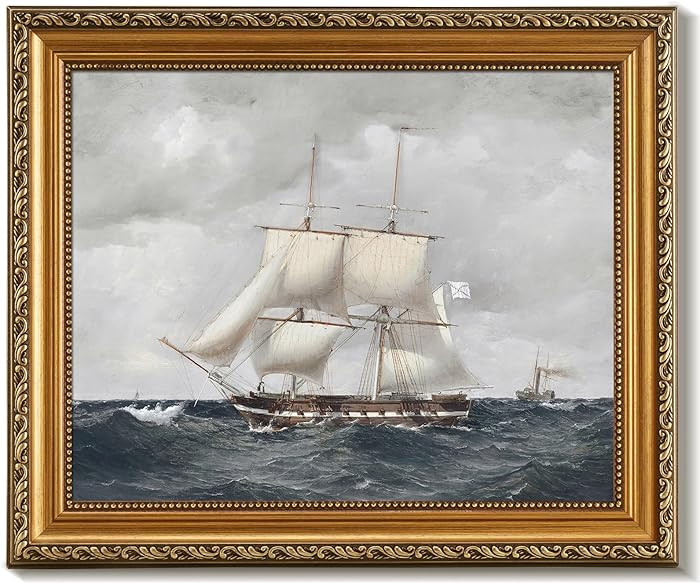 uniro Vintage Gold Framed Wall Art for Home Decor, Farmhouse Wall Decor Seascape Canvas Artwork, ... | Amazon (US)