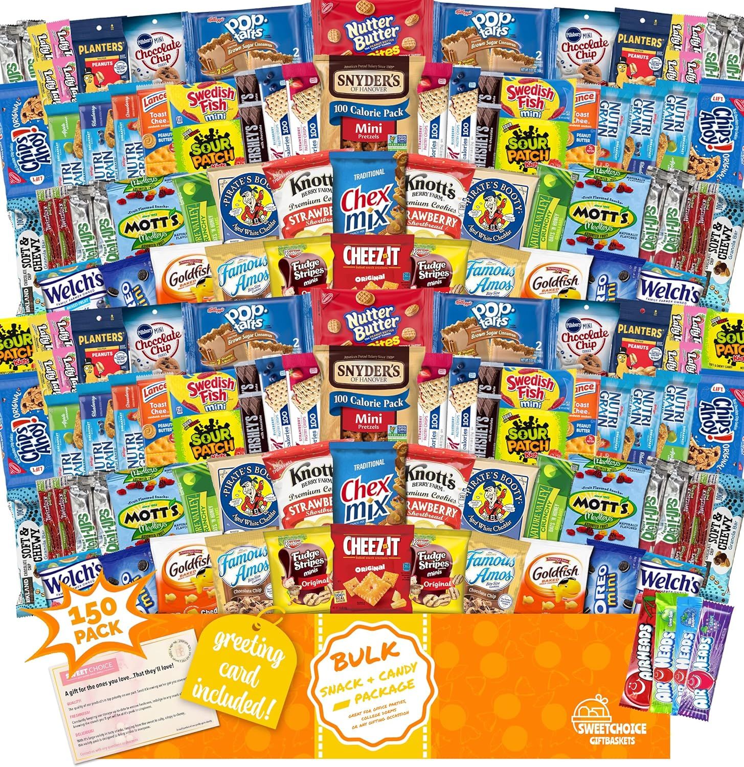 Snack box Care Package (150) Variety Snacks Holiday Gift Box Bulk Snacks - College Students, Mili... | Amazon (US)