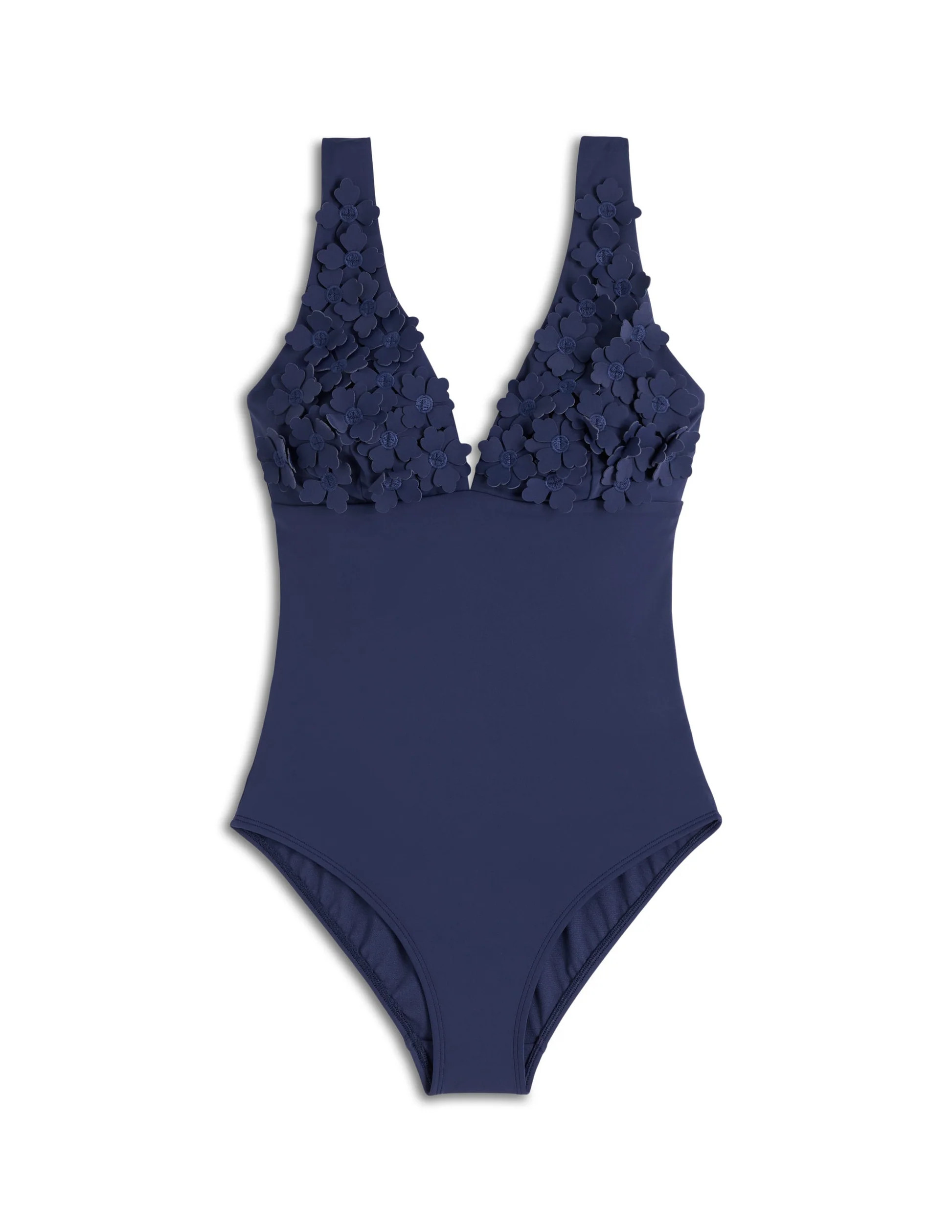 Flower Appliqué Swimsuit-Navy, Applique | Boden (US)