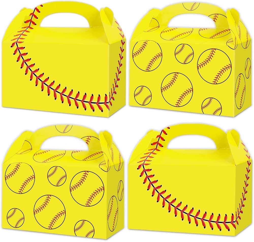 gisgfim 12 Pcs Softball Party Gift Treat Box, Softball Candy Goodie Favor Box for Softball Theme ... | Amazon (US)