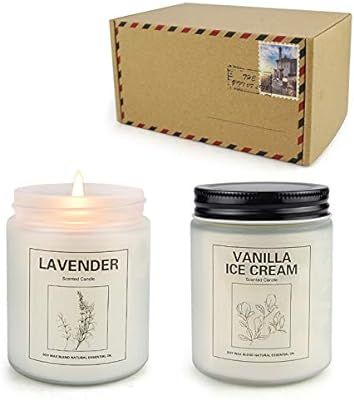 Double Gift Lavender and Ice Cream Candles, Home Scented Soy Candle Set, Aromatherapy Candle 2 pc... | Amazon (US)