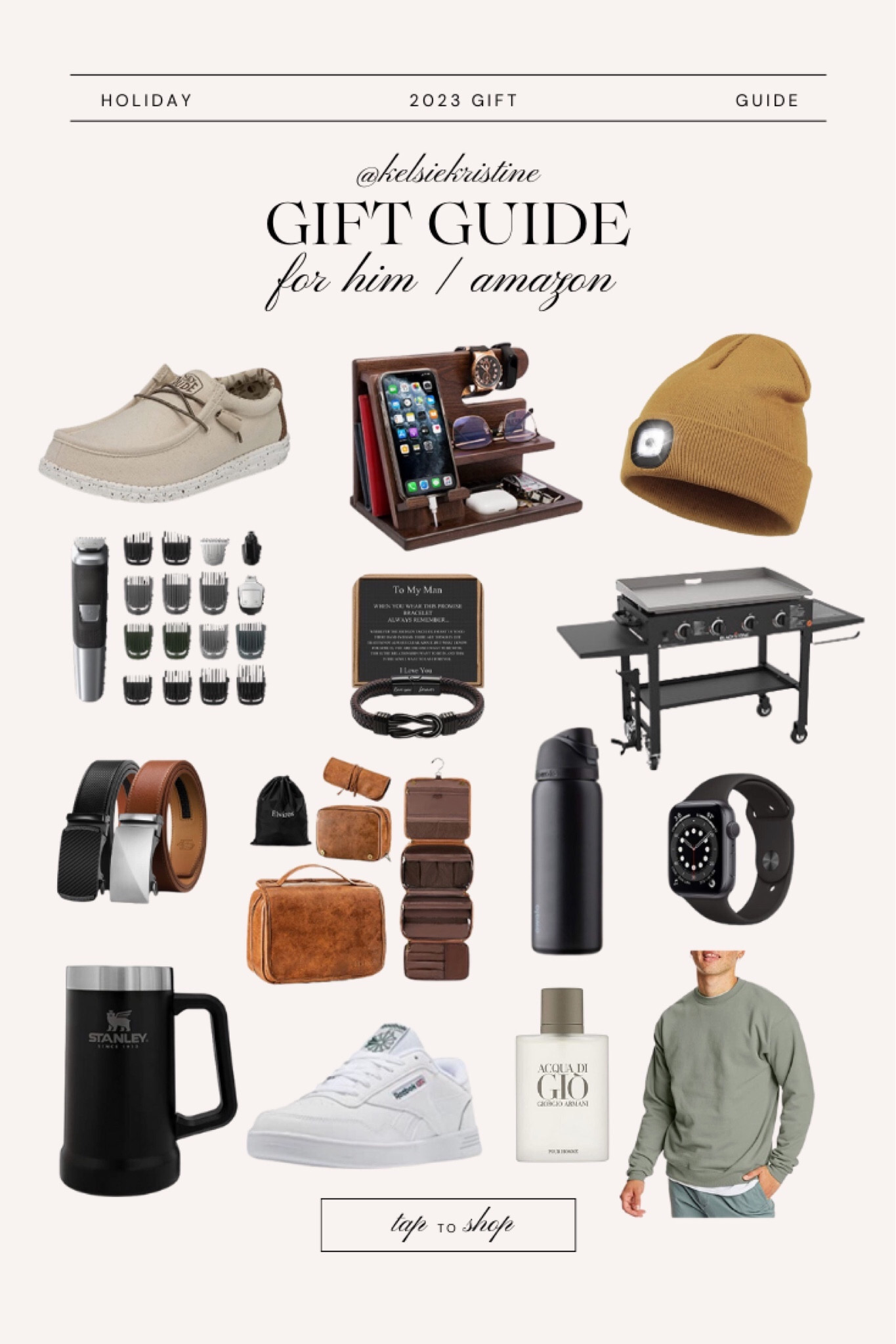 Amazon finds. Amazon gifts, Amazon finds, black stone grill, hey dude, beanie, leather bracelet, toiletry bag, leather belt,  

#LTKGiftGuide #LTKmens #LTKHoliday