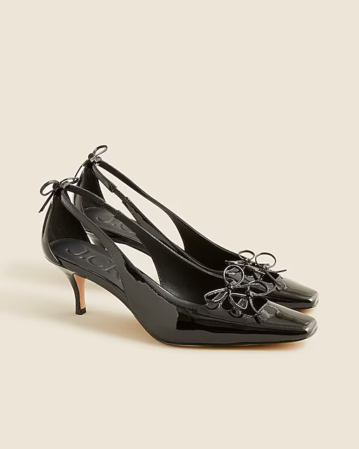 Leona slingback bow heels in patent leather | J. Crew US