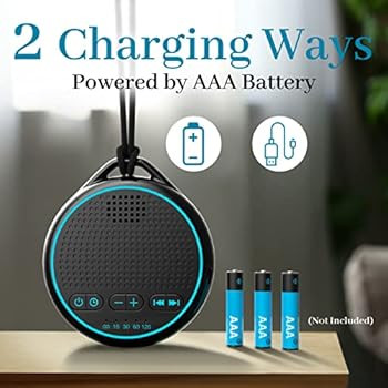 Fourair White Noise Sound Machine with 25 Soothing Sounds Powered by USB or Battery Portable Lanyard | Amazon (US)