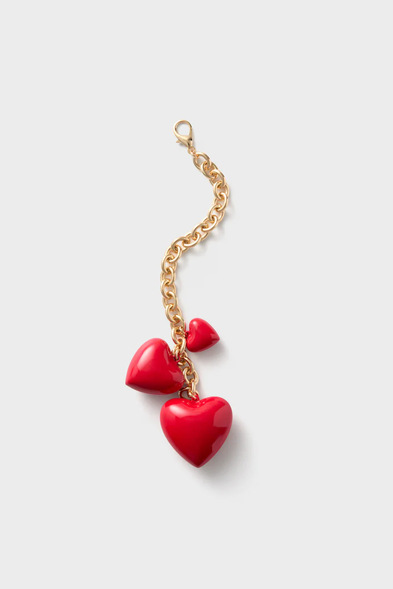 Gold and Cherry Red Happy Heart Bag Charm | Tuckernuck (US)
