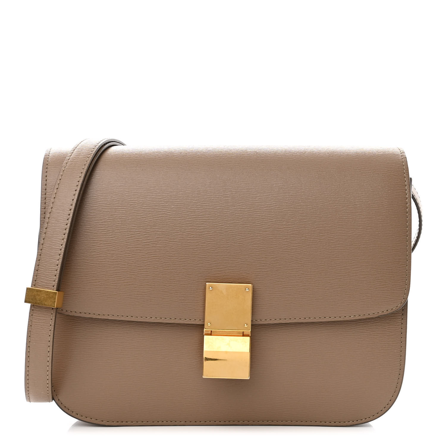 Liege Calfskin Medium Classic Box Flap Bag Taupe | FASHIONPHILE (US)