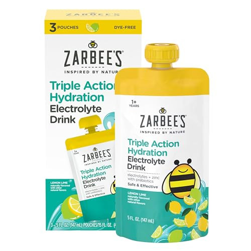 Zarbee's Kids Triple Action Hydration Drink, Lemon Lime Flavor, 3 x 5 fl oz | Amazon (US)