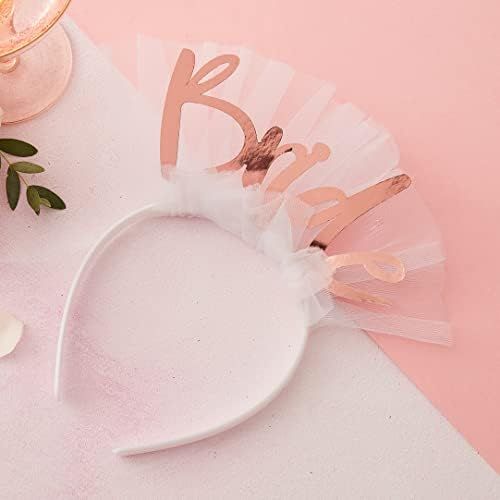 Ginger Ray Rose Gold Hen Party Bride To Be Headband Veil Accessory - Bachelorette Party Decor | Amazon (US)