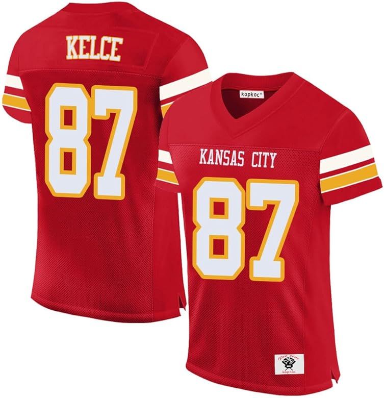 KOPKOC Kansas City Football Stitched Red Jerseys | Amazon (US)