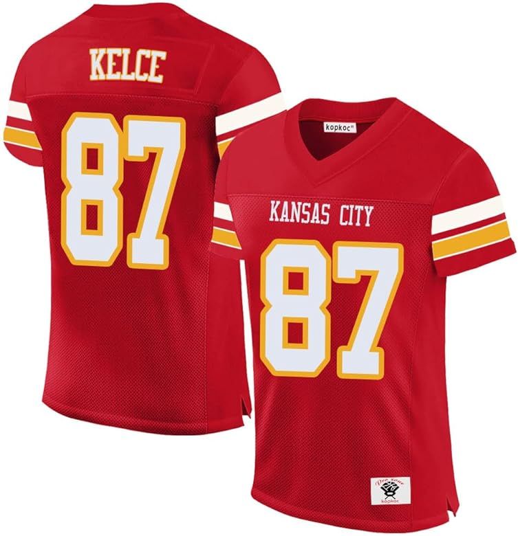 KOPKOC Kansas City Football Stitched Red Jerseys | Amazon (US)