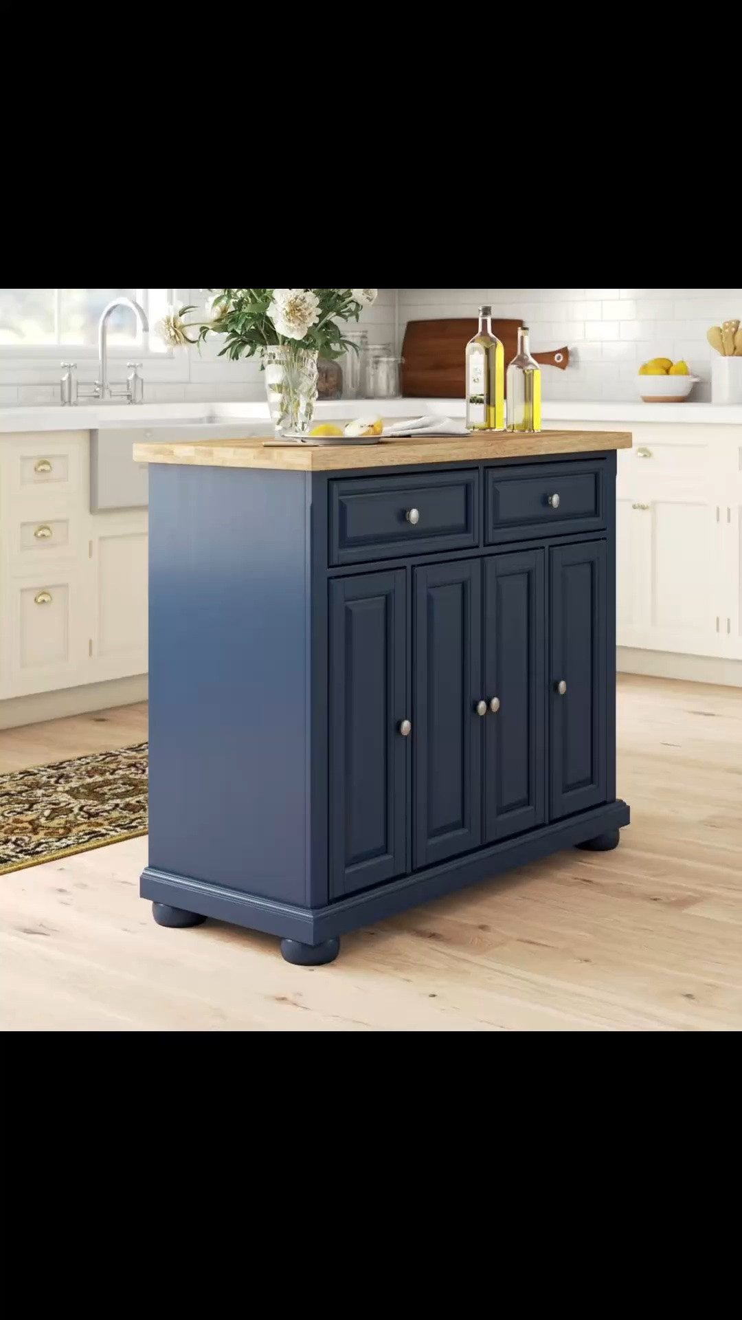 Madison Solid Wood Top Kitchen Island