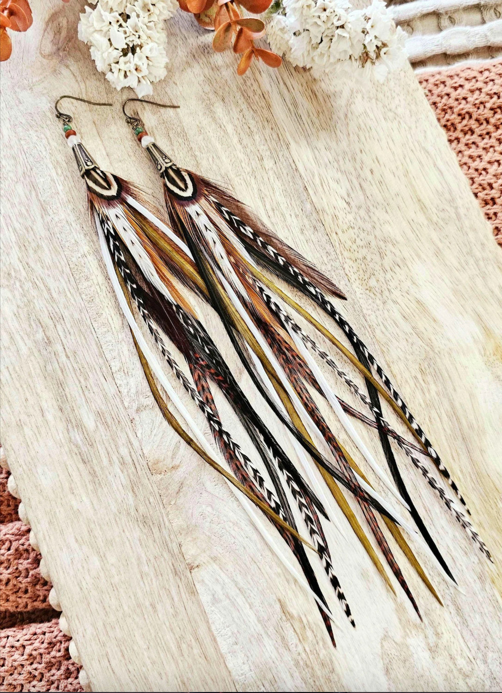 Long Boho Feather Earrings 

 #LTKpartywear #LTKstyletip #LTKgiftguide