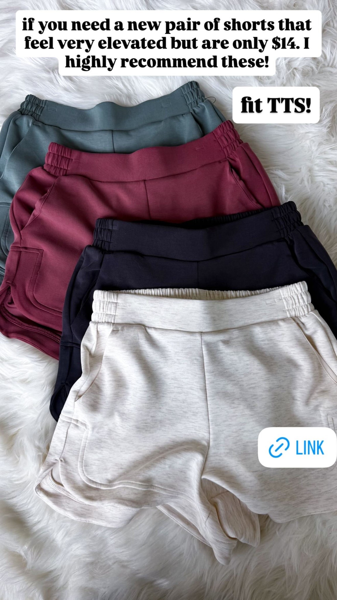 if you need a new pair of shorts that feel very elevated but are only $14. I highly recommend these! fit TTS!