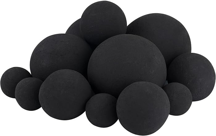 Skyflame 12PCS Ceramic Fireplace Balls, Mixed of 4 Sizes Fire Pit Balls Set for Indoor and Outdoo... | Amazon (US)