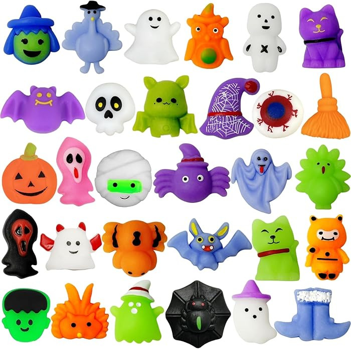 VOVEA Halloween Mochi Squishy Toys 30 PCS, Squishies Party Favors for Kids, Treat Bags Goodie Bag... | Amazon (US)