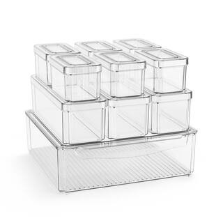 Sorbus Stackable Refrigerator Storage Bins with Lids and Handle Kitchen Pantry Storage Organizer ... | The Home Depot