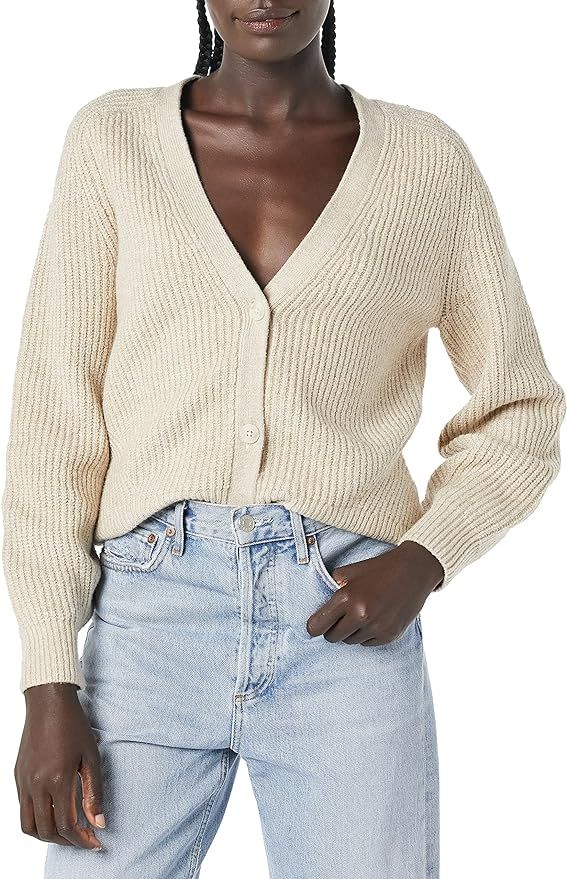 Amazon Essentials Women's Soft Touch Ribbed Casual Blouson Cardigan | Amazon (US)