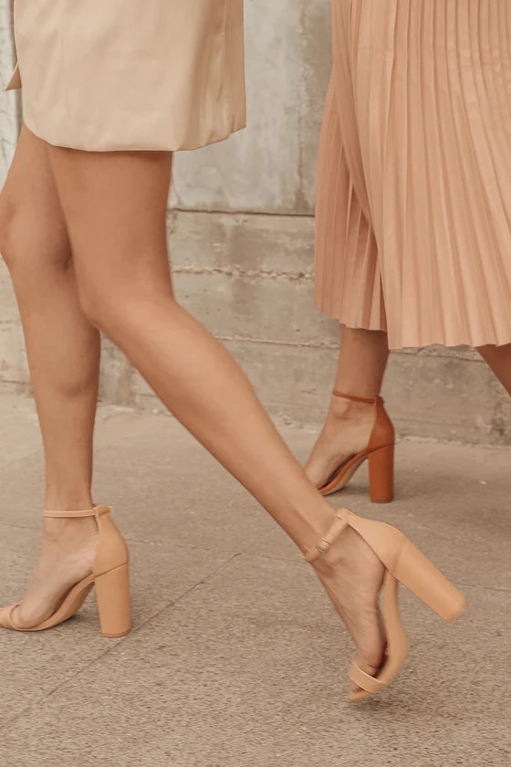 Taylor Naked Hazelnut Ankle Strap Heels | Lulus (US)