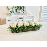 Kitchen Island Centerpiece, Dining Room Table Mantle Decor, Hydrangea Floral Arrangement, Tv Console Decor | Etsy (US)