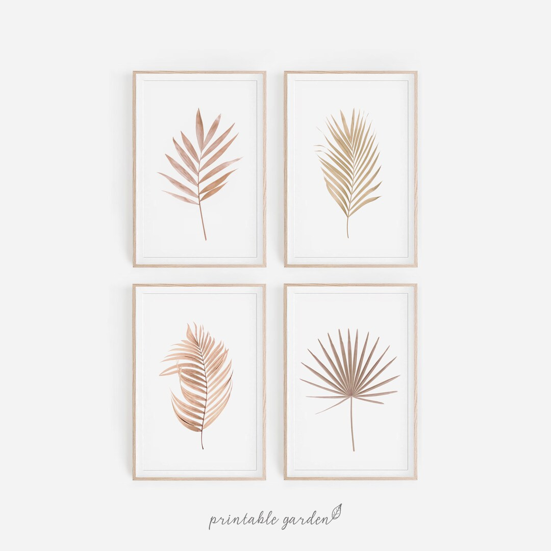 Abstract Minimal Botanical Print Set, Set of 4 Neutral Tones Botanical Prints, Botanical Wall Art... | Etsy (US)