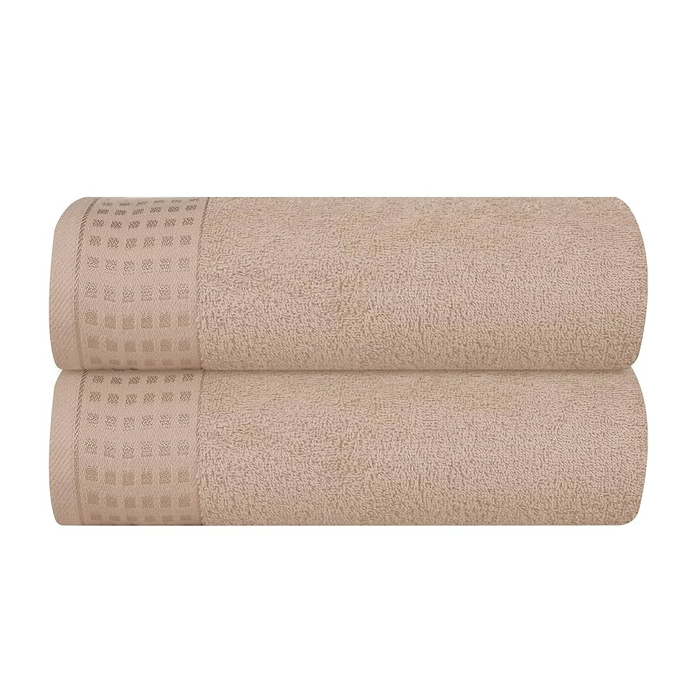 GLAMBURG 100% Cotton 2 Pack Oversized Bath Towel Set 28x55 Inches, Ultra Soft Highly Absorbant Co... | Amazon (US)