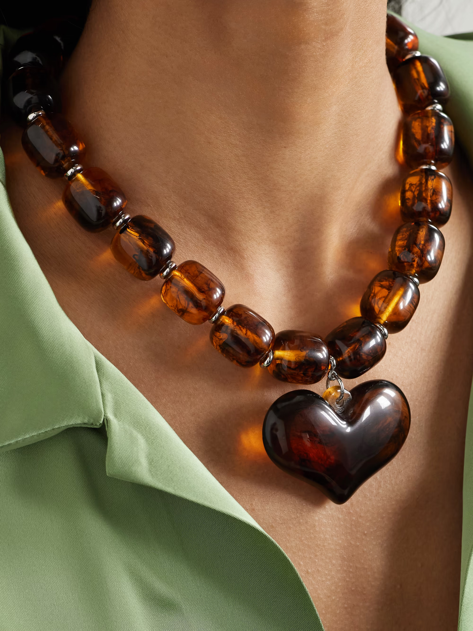 Amore silver-tone resin necklace | NET-A-PORTER (UK & EU)