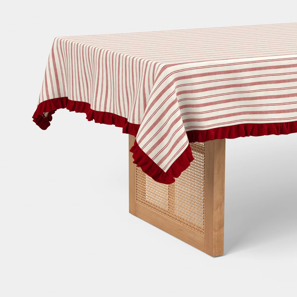 120"x60" Tablecloth Red Striped with Ruffle - Threshold™ | Target