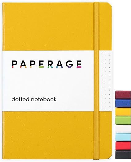 Paperage Dotted Journal Bullet Notebook, Hard Cover, Medium 5.7 x 8 inches, 100 gsm Thick Paper (... | Amazon (US)
