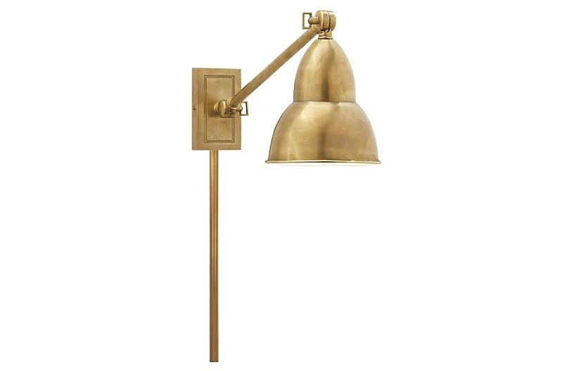 1-Light French Library Wall Lamp, Brass | One Kings Lane