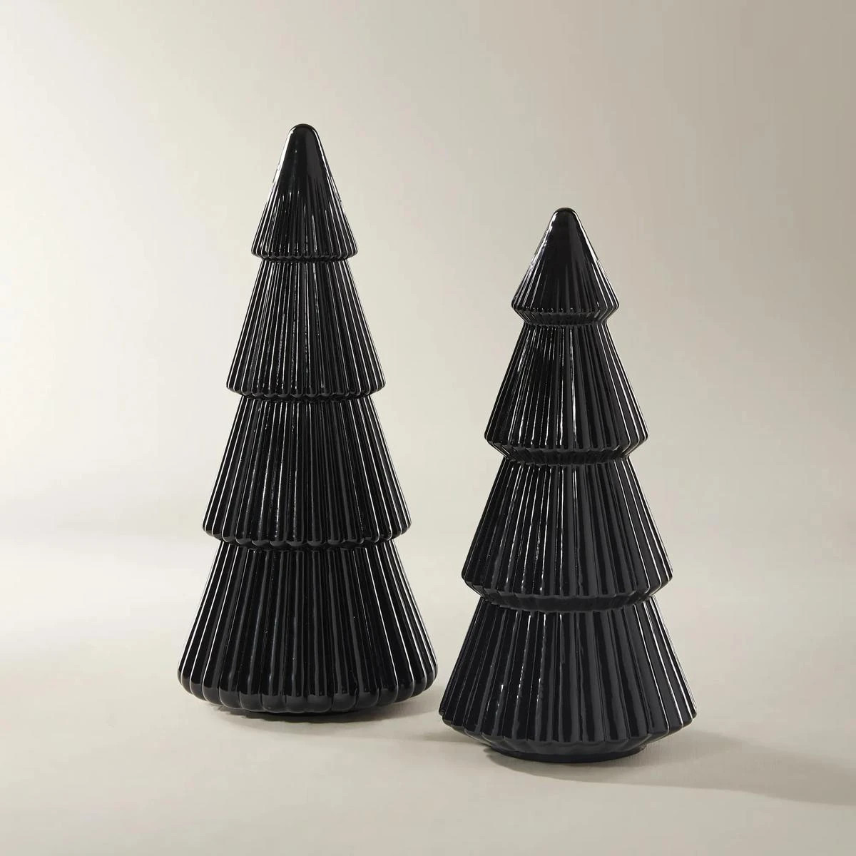 Black Glass Tree Set of 2 - 10" & 11" | Z Gallerie