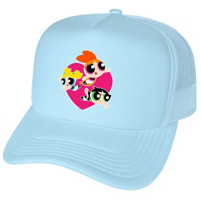 The Powerpuff Girls Heart Foam Trucker Cap Light Blue | Target
