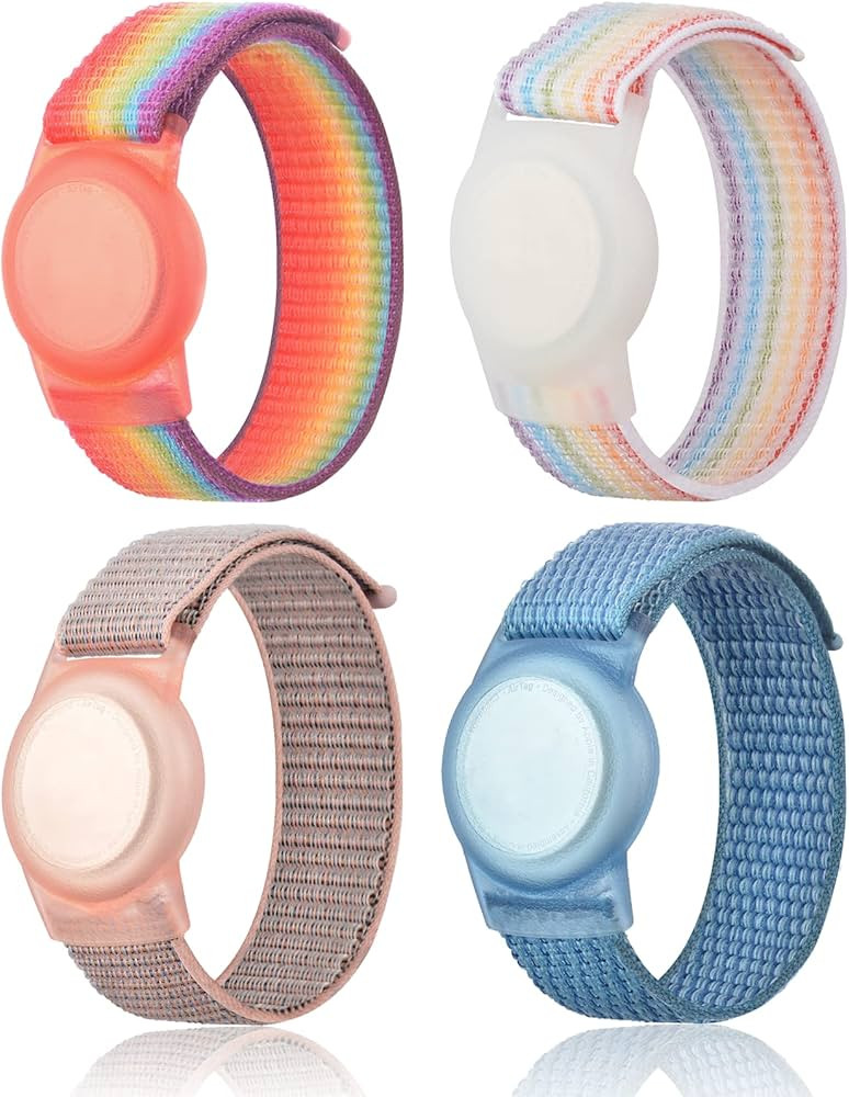 4 Pack Kids Wristband Compatible with Apple AirTag, Protective Case for Air Tag GPS Tracker Holde... | Amazon (US)