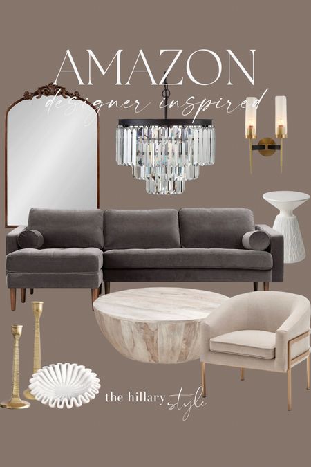 Amazon designer inspired living room!

Sofa. Chair. Mirror. Chandelier. Coffee table. Candle holders. Bowl. Wall sconce. Amazon home. 

#LTKhome #LTKsalealert #LTKstyletip