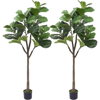 1PCS Artificial Fiddle Leaf Fig Tree 5FT, Tall Fake Plants for Indoor Outdoor Decor, Fake Fig Leaf Tree with Pot for Home Office Living Room Decor | Target