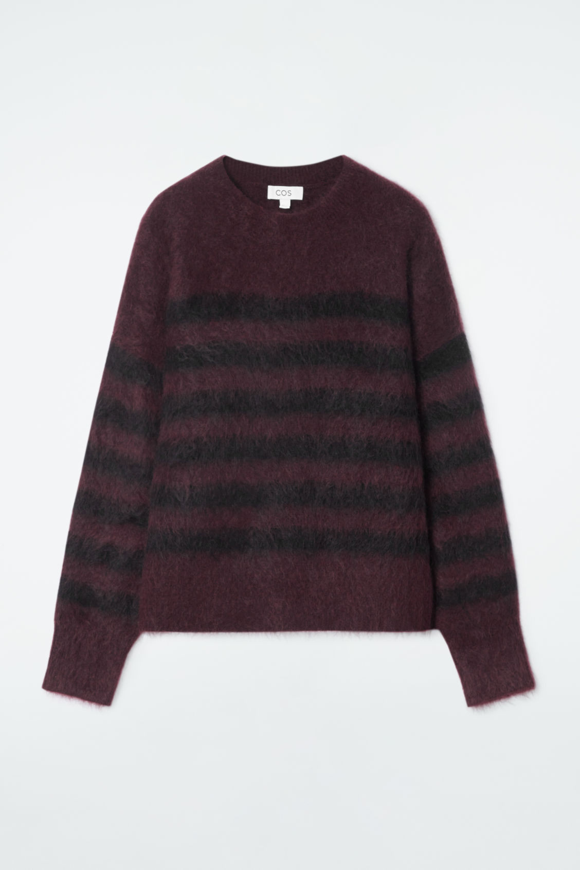 STRIPED BRUSHED-MOHAIR CREW-NECK SWEATER | COS (US)