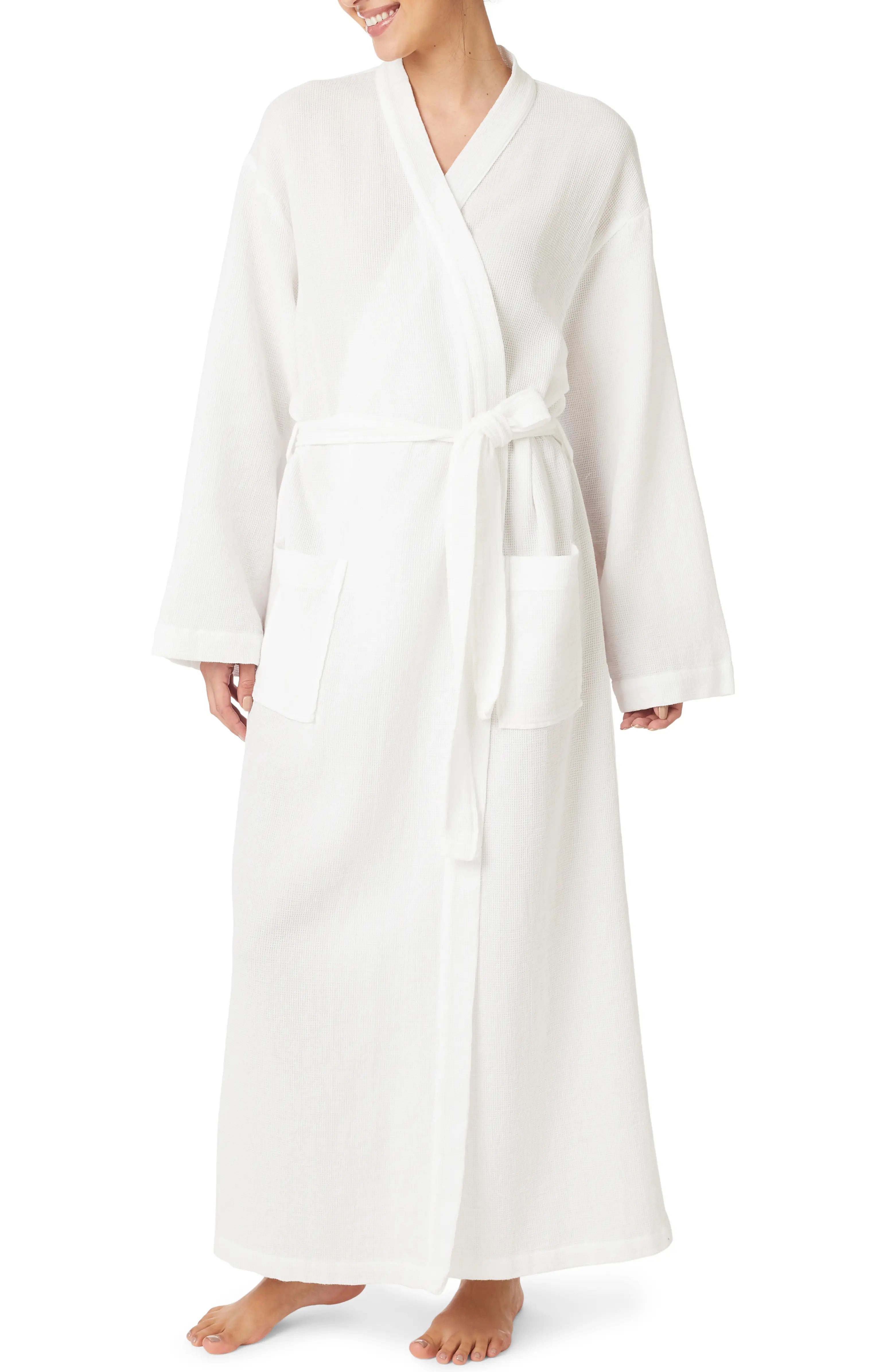 Micro Waffle Detail Cotton Robe | Nordstrom