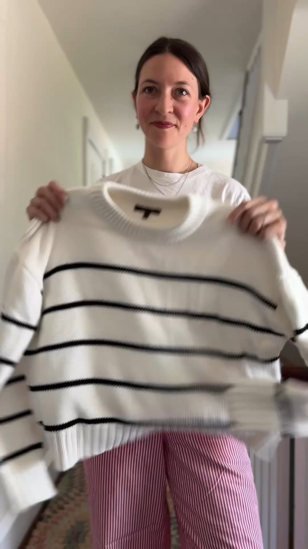 ✨THE BEST COTTON SWEATER FOR UNDER $50! 

GRWM: Classic & cozy fall look featuring striped poplin pants & a striped cotton sweater! Perfect for a  school event & or travel day! Cute & comfortable FTW! 

#LTKStyleTip #LTKFindsUnder50 #LTKSeasonal