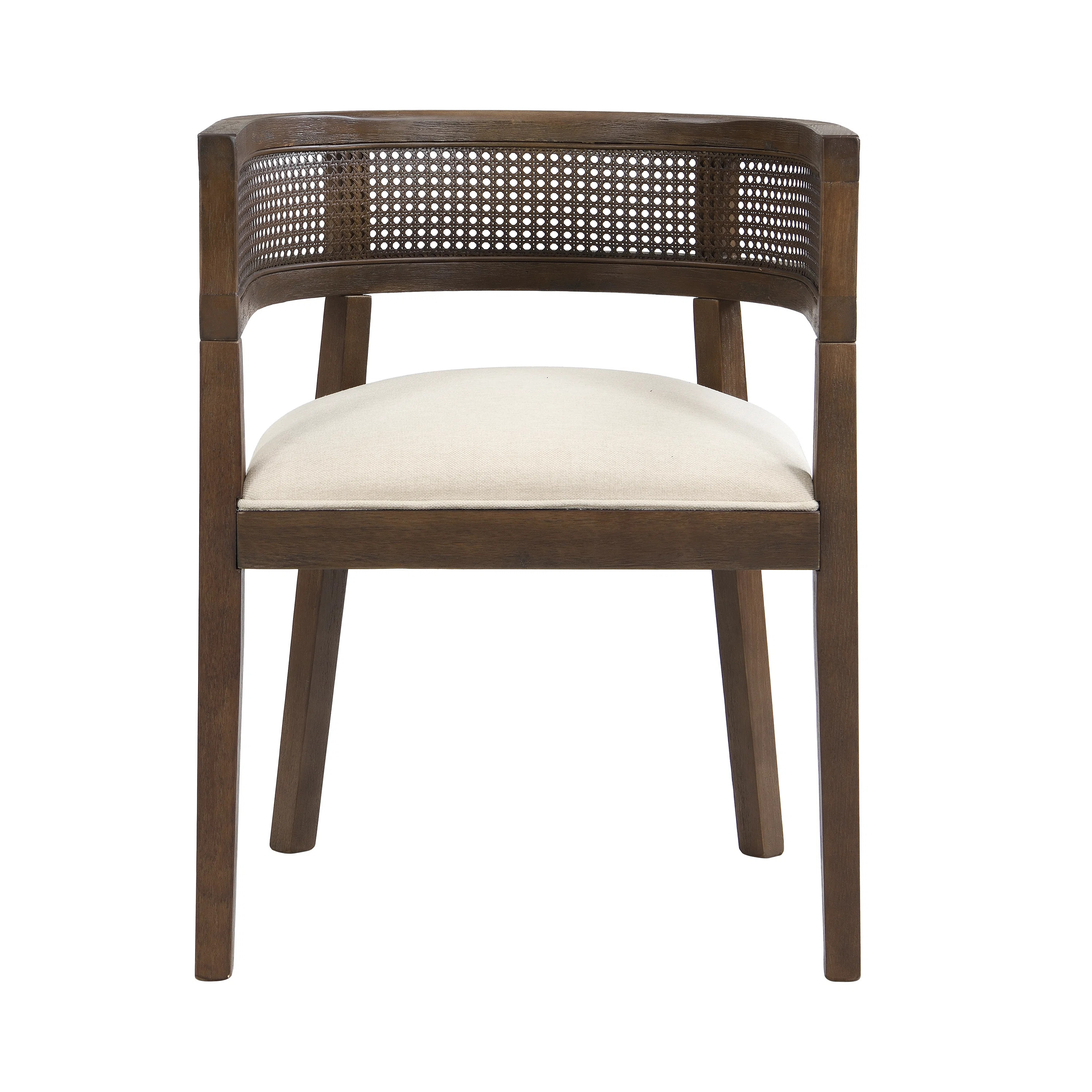 Chassidi Wood And Rattan Upholstered Arm Chairs (Set of 2) | Wayfair North America