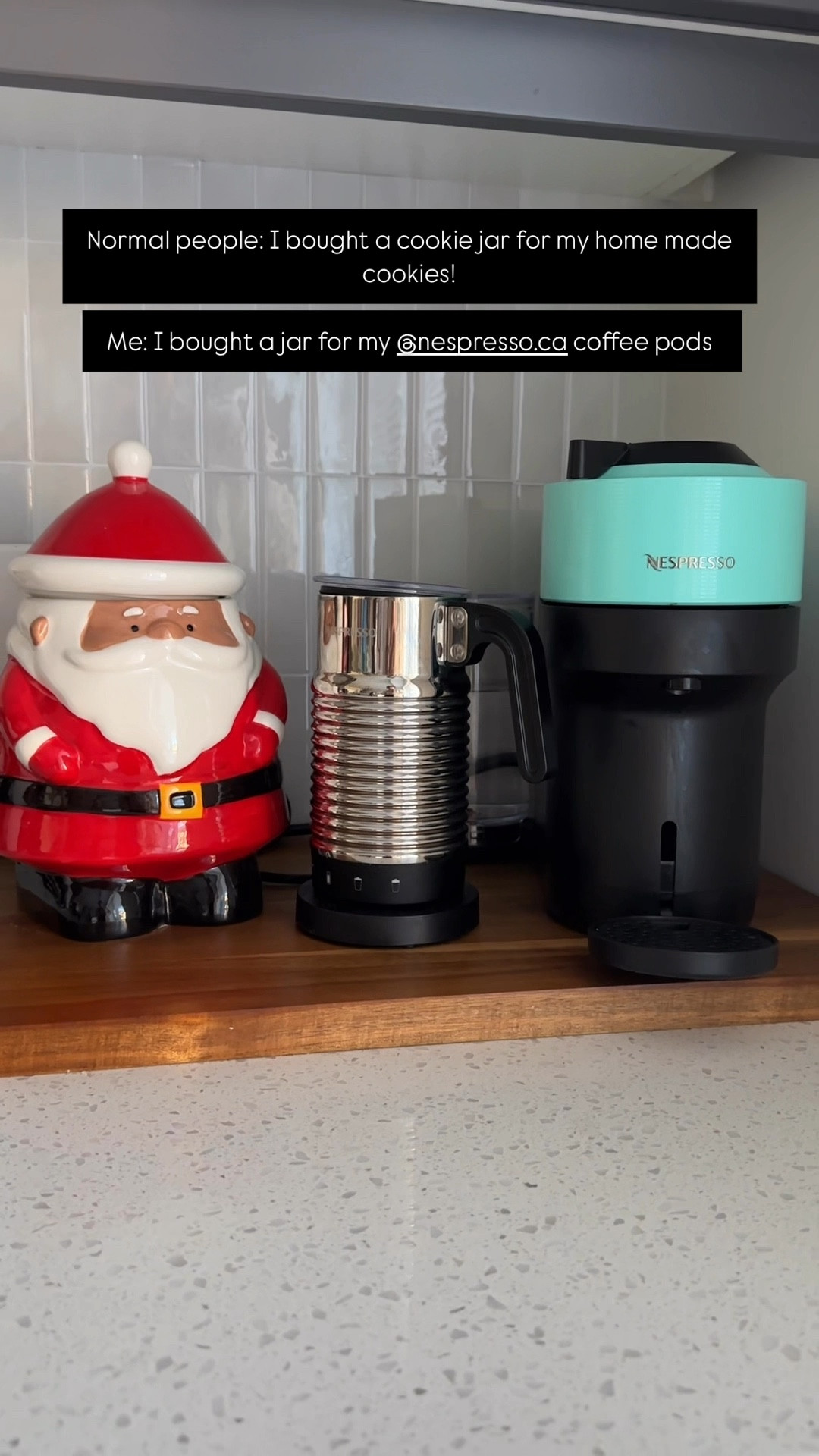 Cookie jar, Santa cookie jar, coffee machine, Nespresso coffee machine, coffee pod holder 

#LTKcanada #LTKgiftguide #LTKwinter