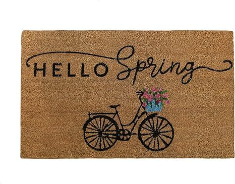 Elrene Home Fashions Farmhouse Living Hello Spring Bike Coir Door Mat, 18"x30" | Amazon (US)