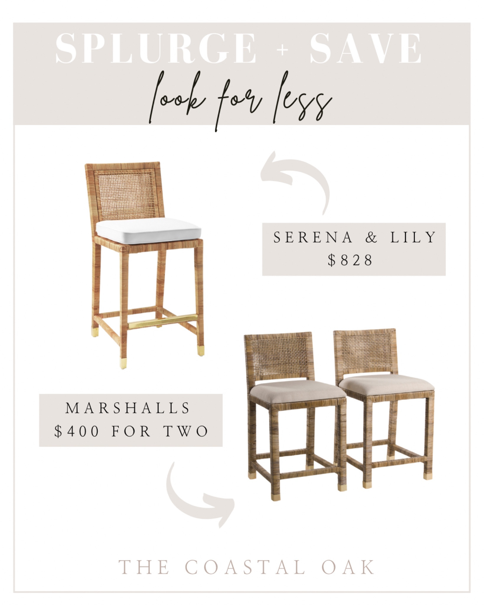 S&L rattan barstools look for less at Marshalls!

coastal woven natural cream gray dupe sale dining kitchen indoor outdoor spring

#LTKhome #LTKsalealert #LTKstyletip