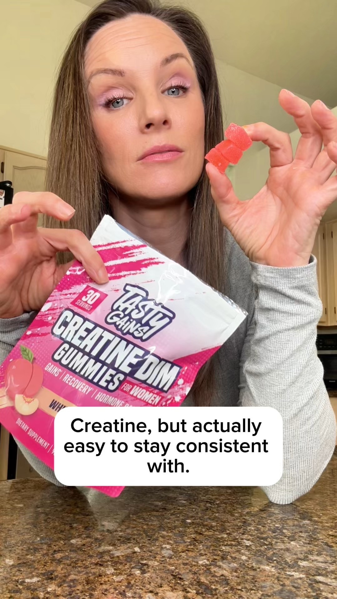 My new favorite way to take creatine 👇
These Tasty Gains Creatine DIM gummies are peachy, chewy, and honestly feel like candy — but they deliver 1g creatine monohydrate per gummy + DIM.
No gritty powders, no mixing, no aftertaste. Just grab 3 a day and you’re done. Perfect for beginners or anyone who forgets their creatine.

#tastygains #tastygainscreatine #creatinegummies #creatinechews #creatineforwomen 

#LTKfitnessgoals #LTKActive #LTKselfcare