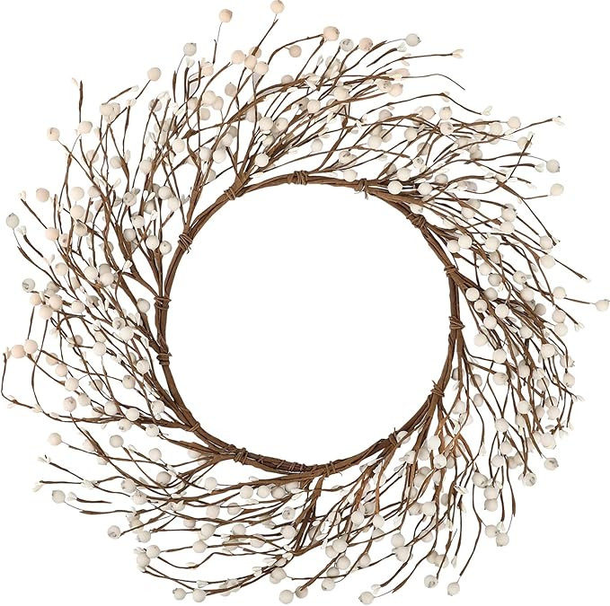 Whonline 18 Inches Pip Berry Wreath Christmas Wreath Off White Winter Wreath for Festival Celebra... | Amazon (US)
