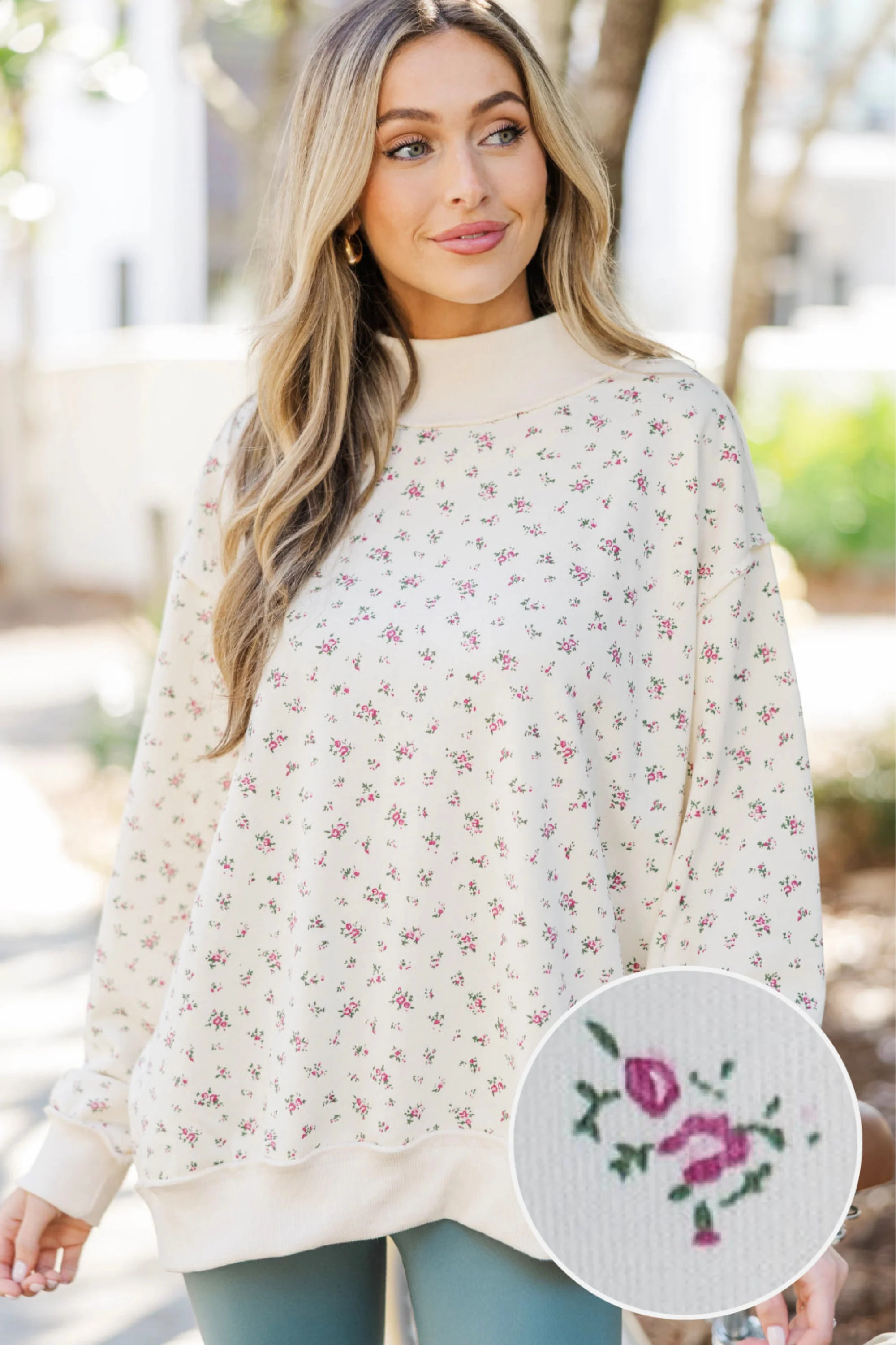Little Ray Cream Ditsy Floral Tunic | The Mint Julep Boutique