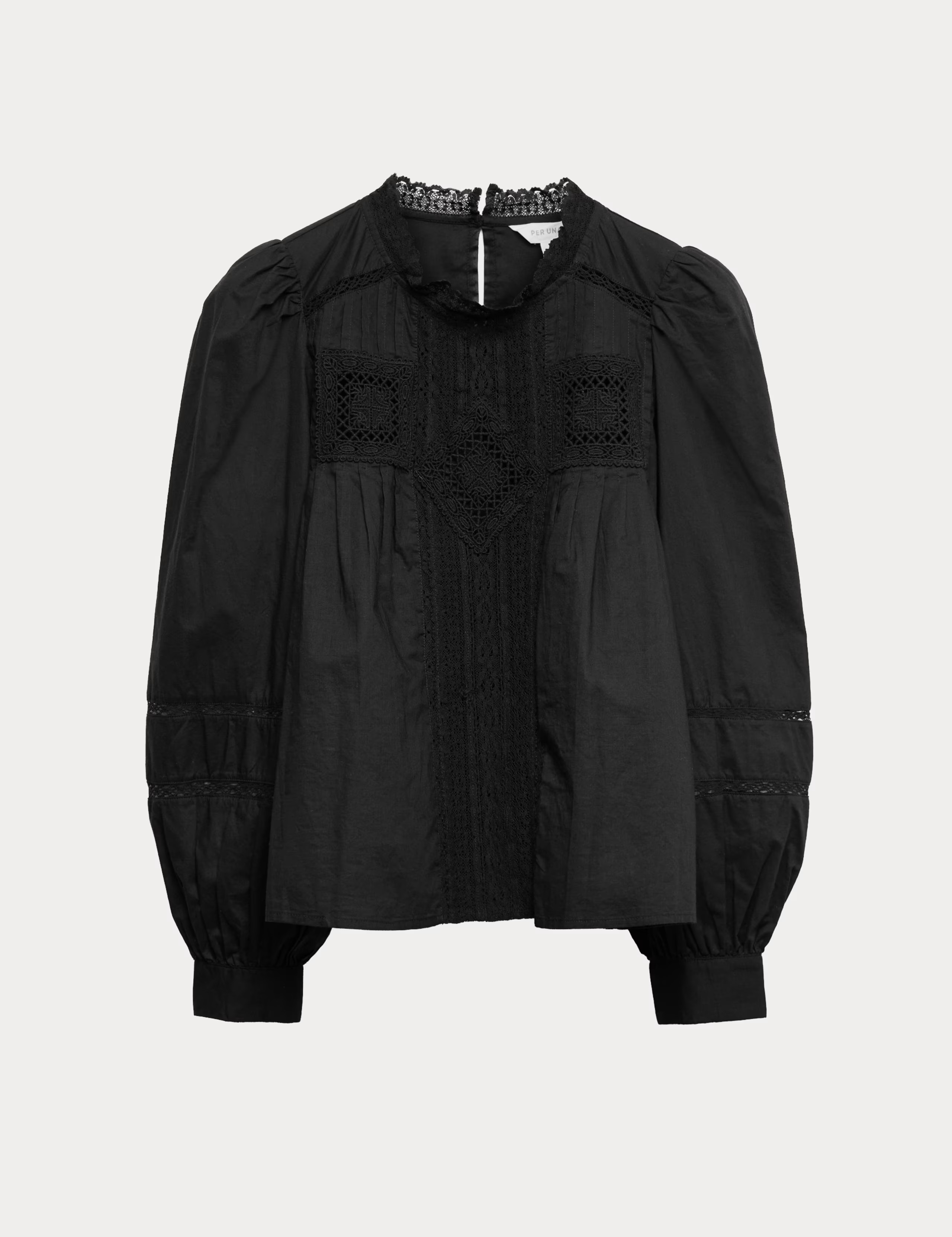 Pure Cotton Crew Neck Lace Front Blouse | Marks & Spencer (UK)