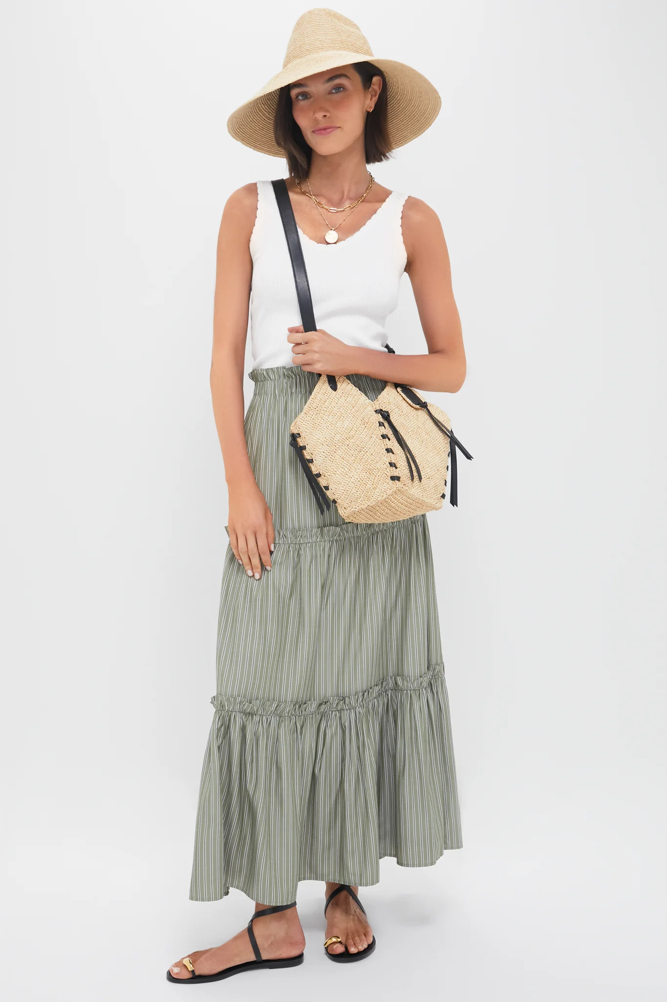 White Seersucker Prado Skirt | Tuckernuck (US)