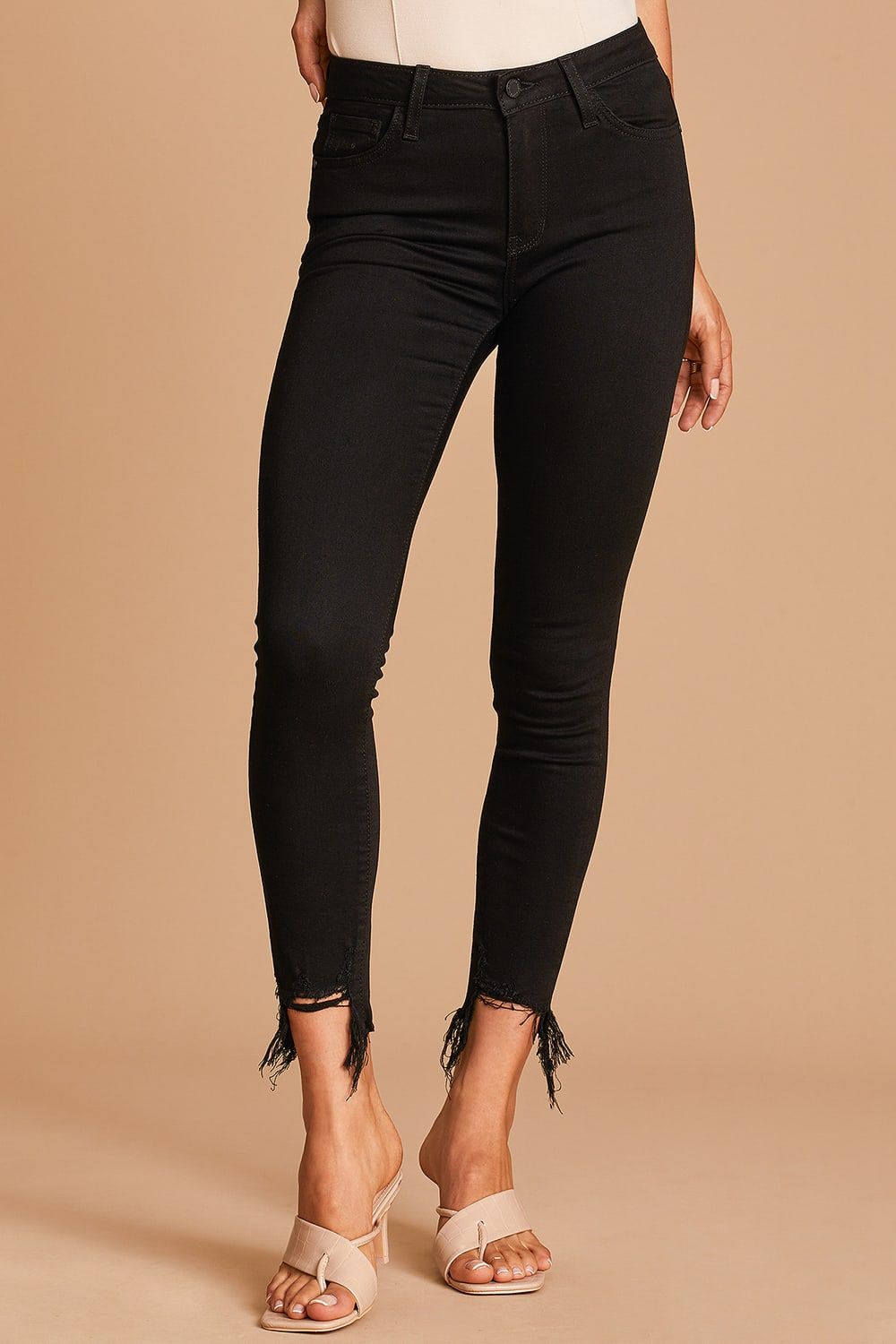 Too Trendy Black Raw Hem High Rise Skinny Jeans | Lulus (US)