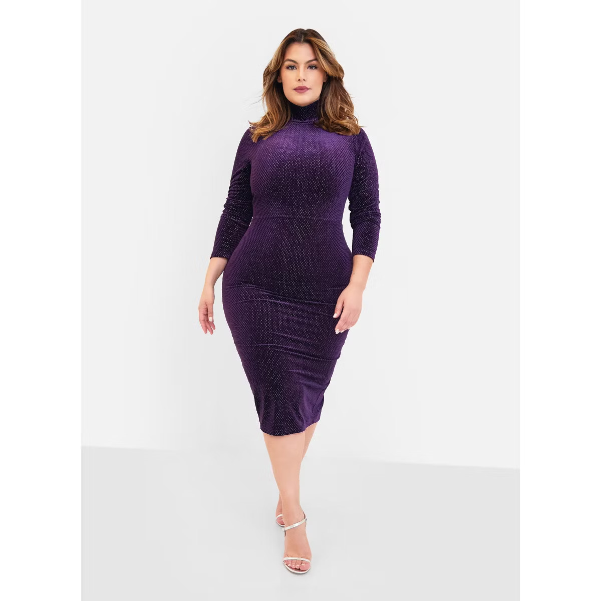 Rebdolls Women's Kerry Velvet High Neck Midi Bodycon Dress | Target