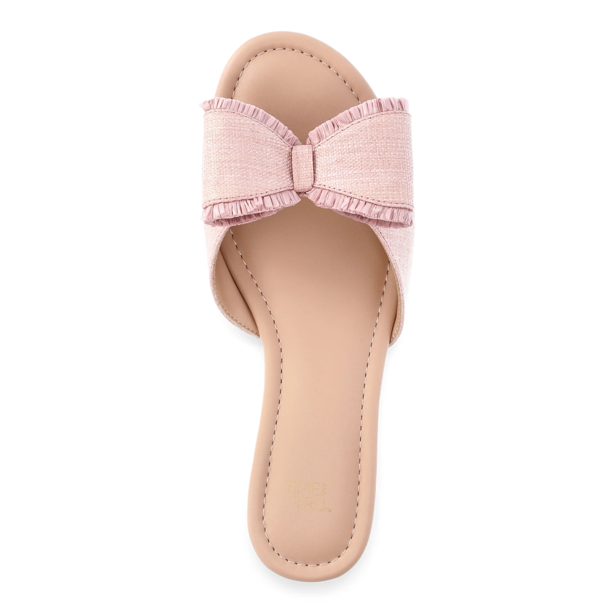 Time and Tru Women's Raffia Bow Slide Sandal | Walmart (US)