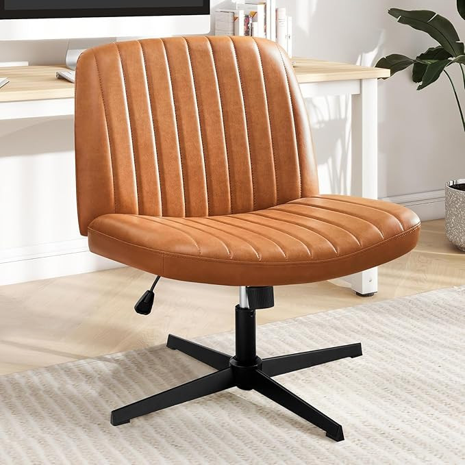 DUMOS Criss Cross Chair, Cross Legged Vanity Chair No Wheels, Home Office | Amazon (US)